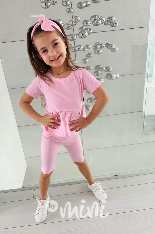 PINK tunika + šortky + čelenka