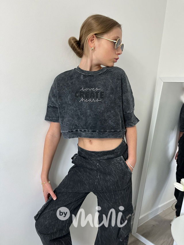 CREATE oversize blůzka acid wash black