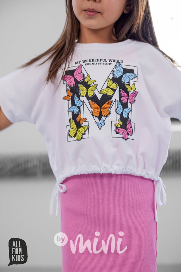 All for kids žebrované mini šaty pink