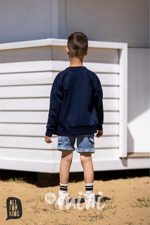 All for kids biker denim kraťasy ice blue