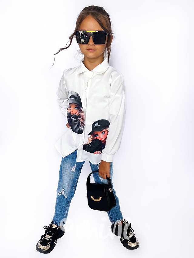 Cutie long košile white/black