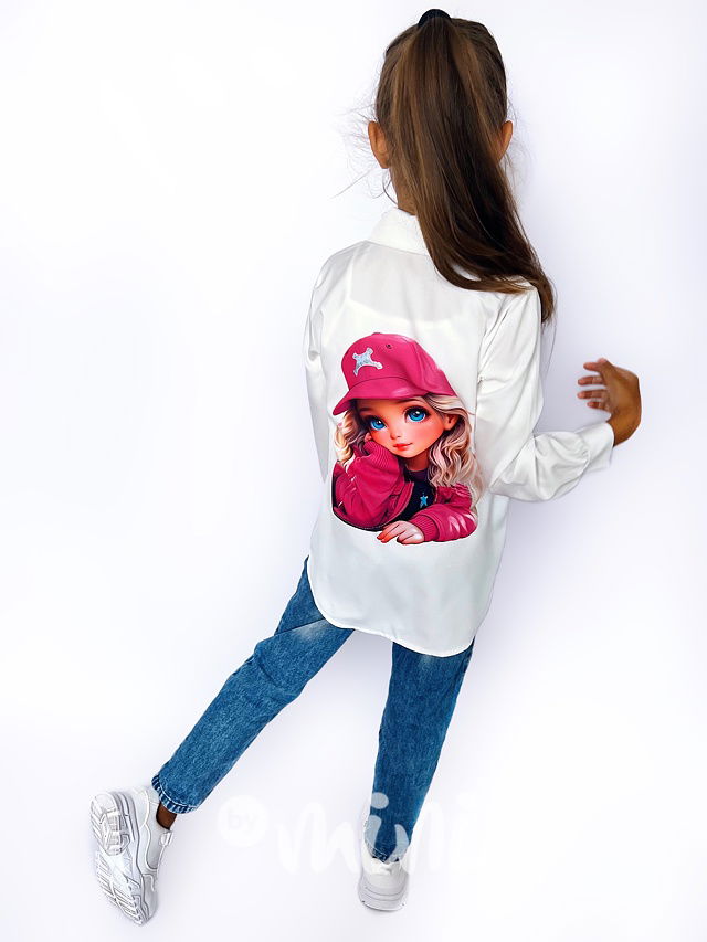 Cutie long košile white/pink