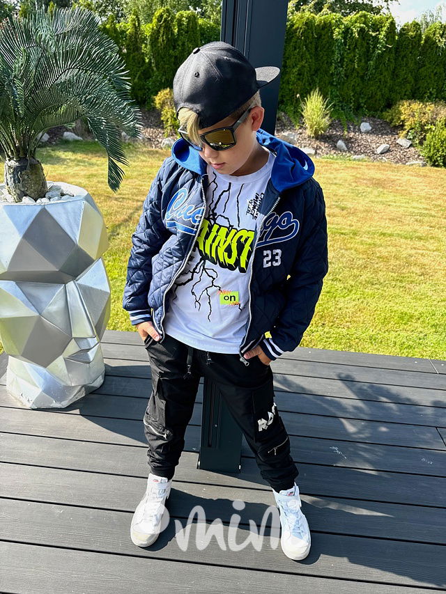 Prošívaná hoodie bunda Chicago blue