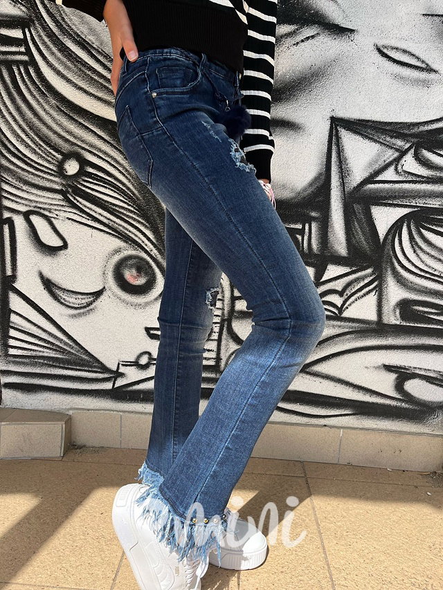 Design jeansy pompon