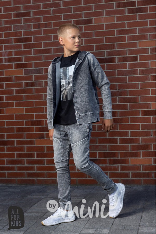 All for kids denim black mikina