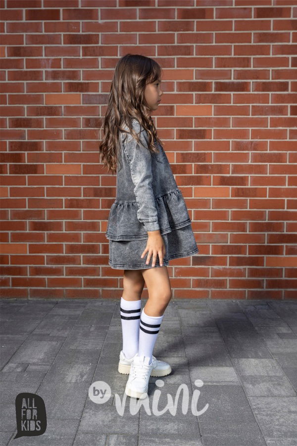 All for kids denim black šaty College