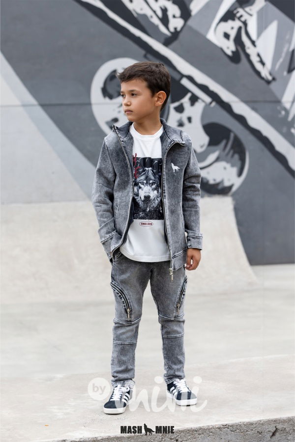 Mash Mnie jogger black denim se zipy