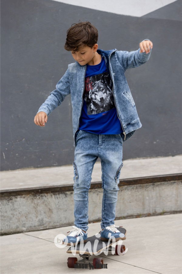 Mash Mnie jogger blue denim se zipy