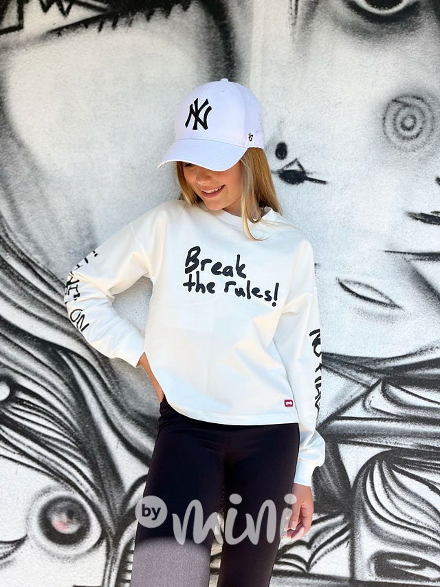 Mikina break the rules krémová