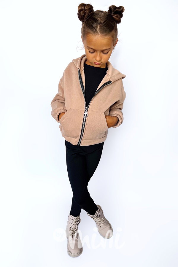 Super thermo mikina HORSE GIRLS beige