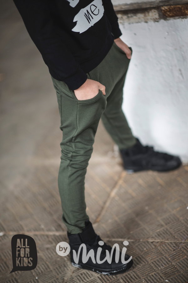 Khaki baggy tepláčky