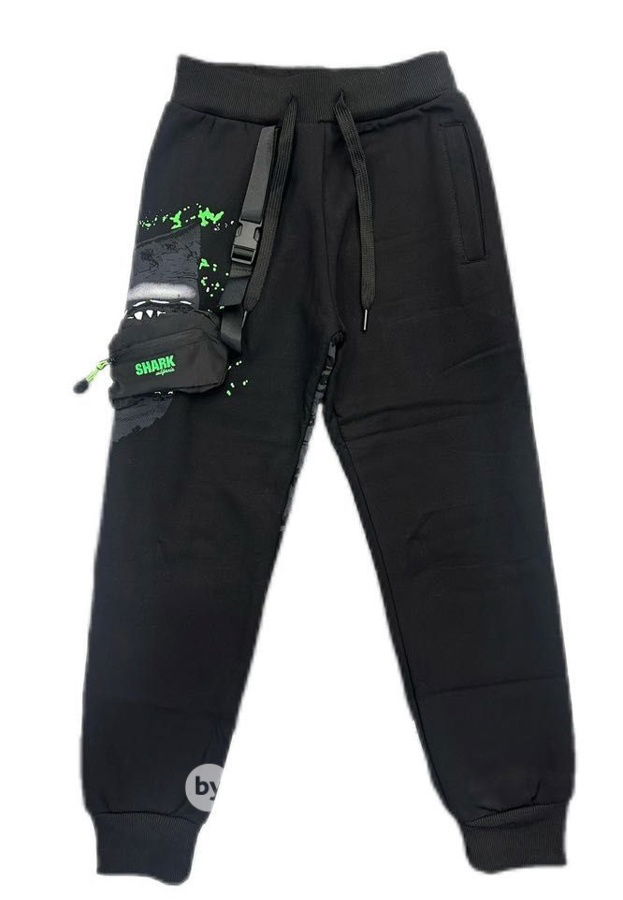 Super thermo tepláky s kapsou green SHARK