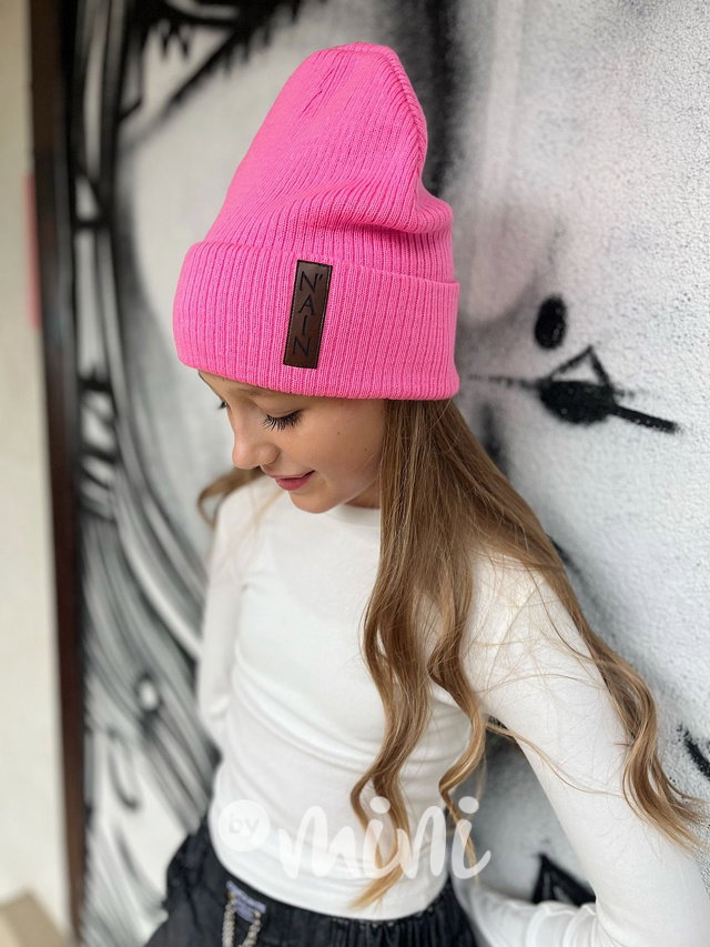 Teplá beanie čepice NAIN barbie pink