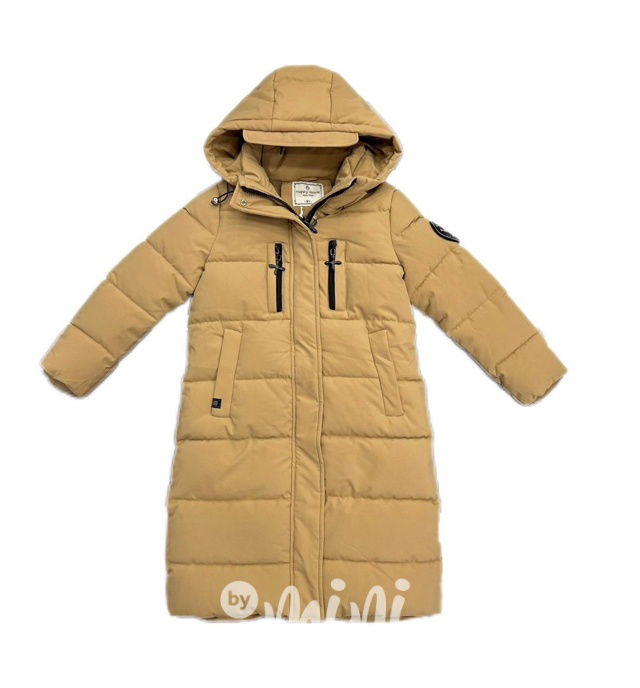 Maxi dlouhý zimní kabát DESIGN béžový