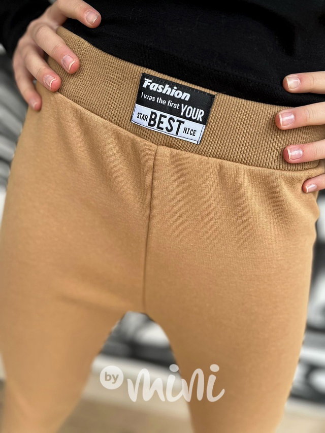 Zateplené legíny FASHION béžové