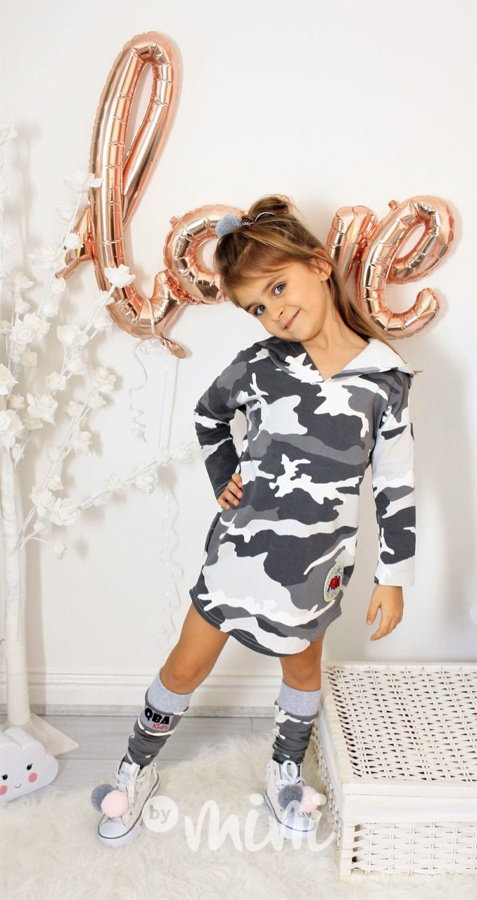 Sporty dress grey army