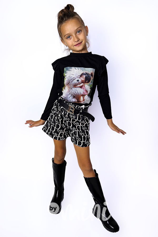 HUG ME blůzka s řasením černá