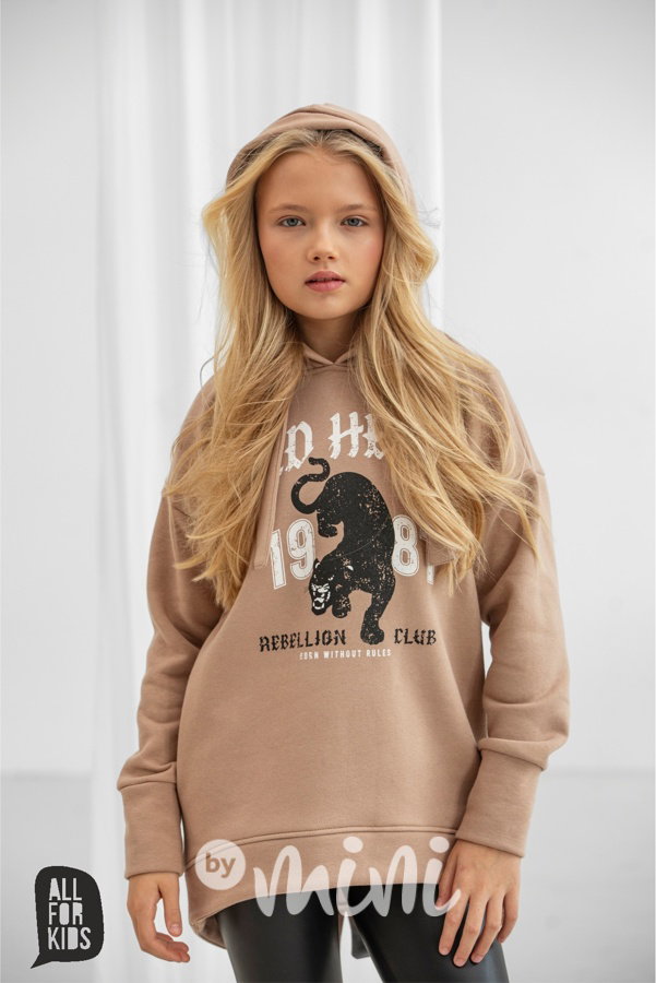 All for kids zateplená mikinová tunika Rebellion beige