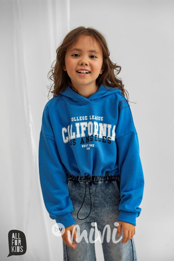 All for kids crop mikina California modrá