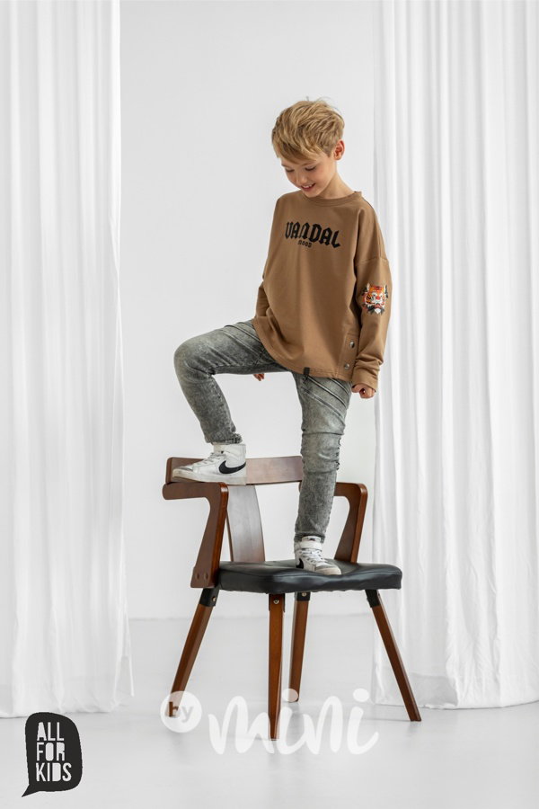 All for kids biker soft denim jeansy dark