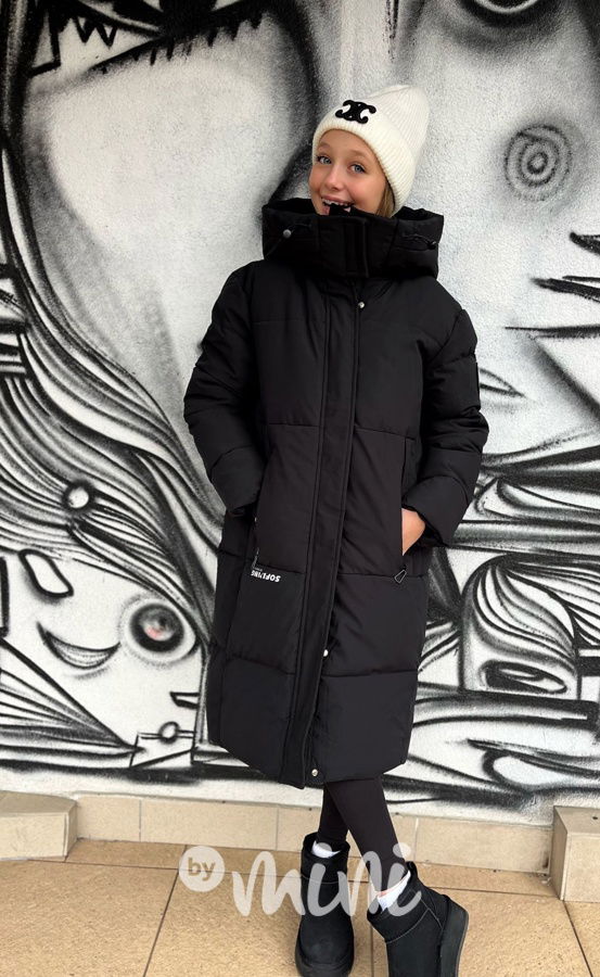 Maxi dlouhý zimní kabát SPORTY black