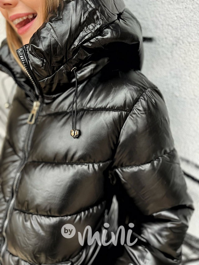 Zimní metalický kabát černý
