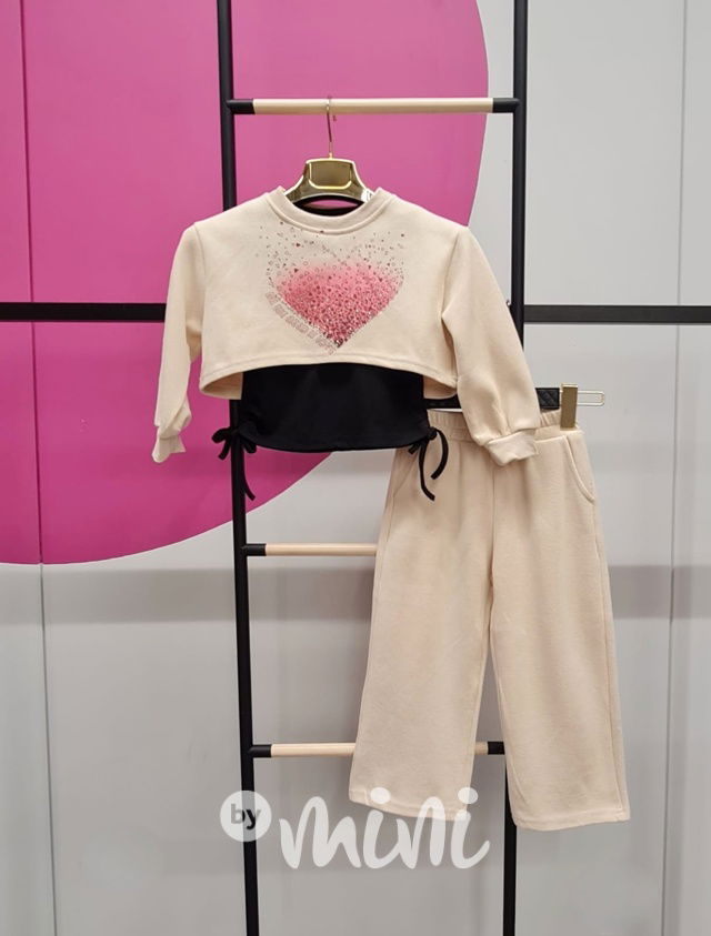3-dílný lounge komplet HEART béžový