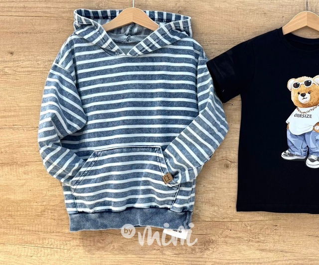 Pruhovaná denim look mikina