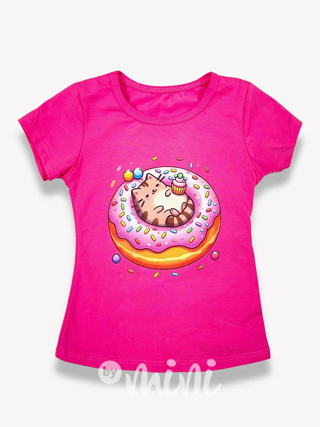 Pusheen donut triko růžové
