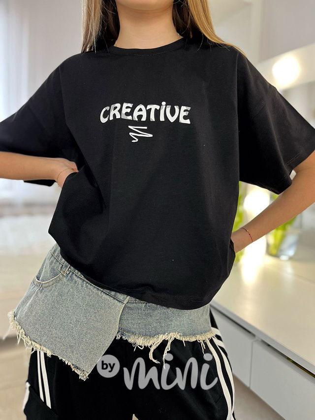 CREATIVE oversize triko černé