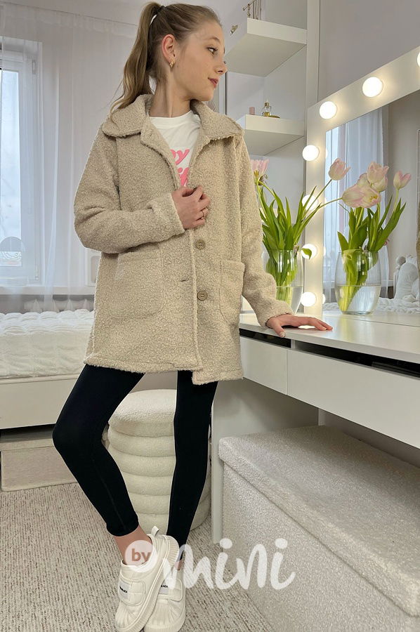 Jarní alpaka kabátek béžový