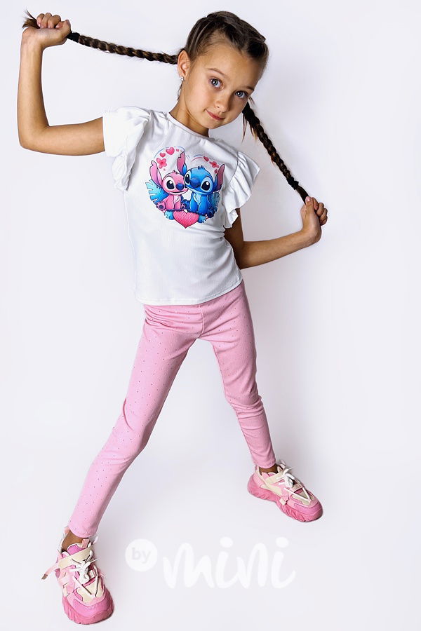 Lilo & Stitch blůzka s řasením bílá
