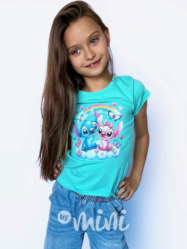 Lilo & Stitch triko rainbow mint