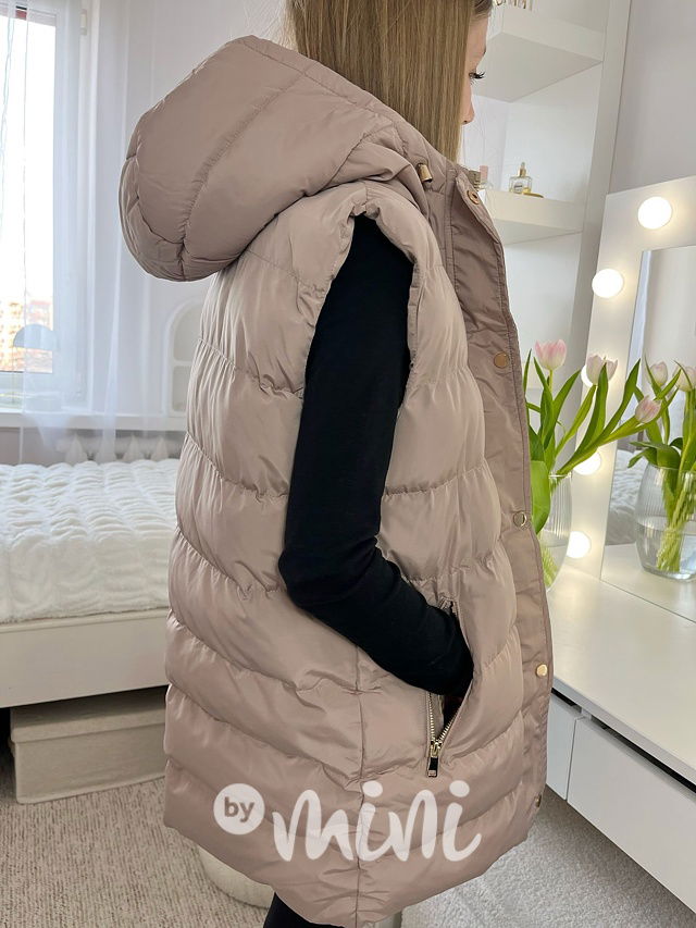 Jarní long vesta béžová