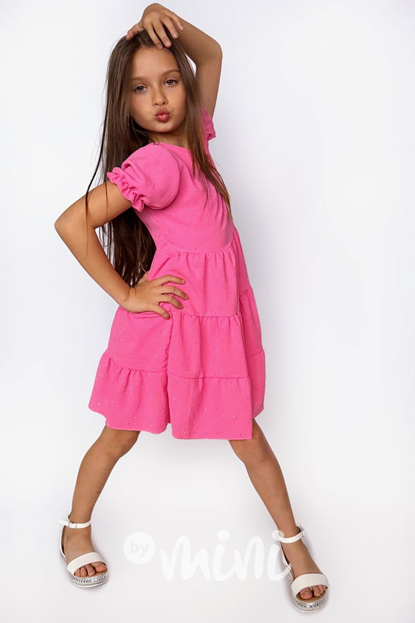 Letní vzdušné šaty s kabelkou pink