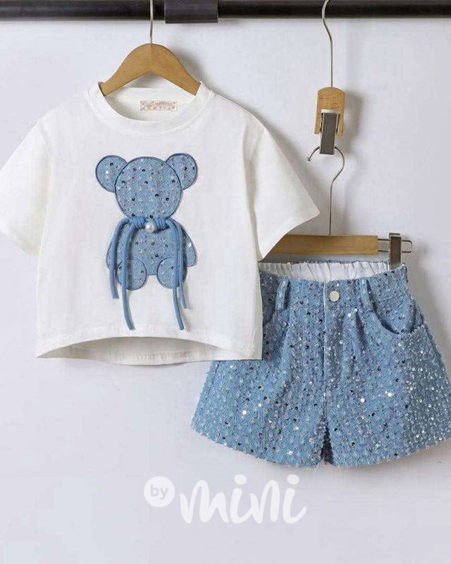 PREMIUM denim teddy letní set