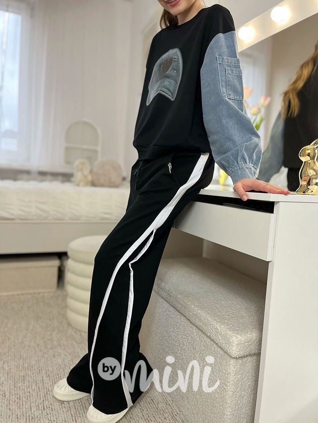 Volné lounge kalhoty černé