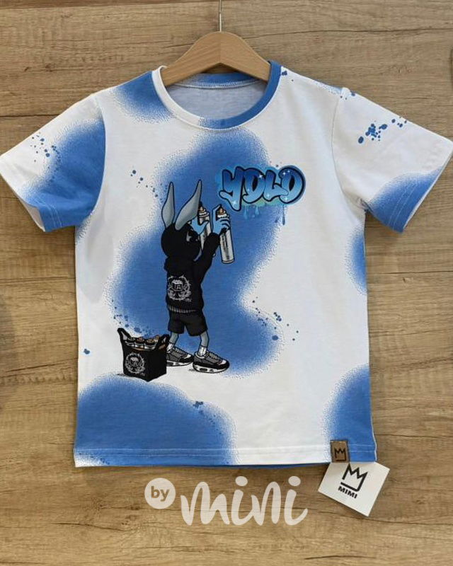 YOLO triko blue splash