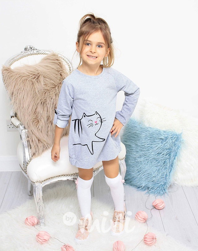Pompon cat grey tunika
