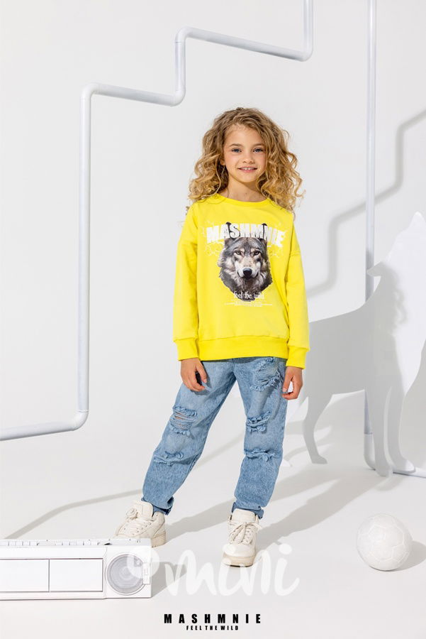 Mash Mnie mikina WOLF yellow