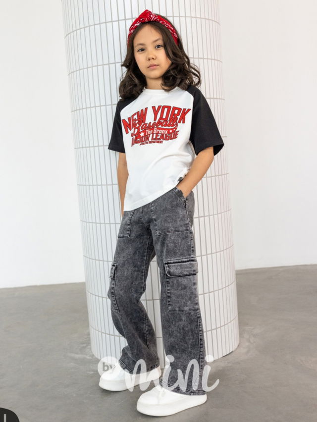 All for kids soft denim široké kapsáče