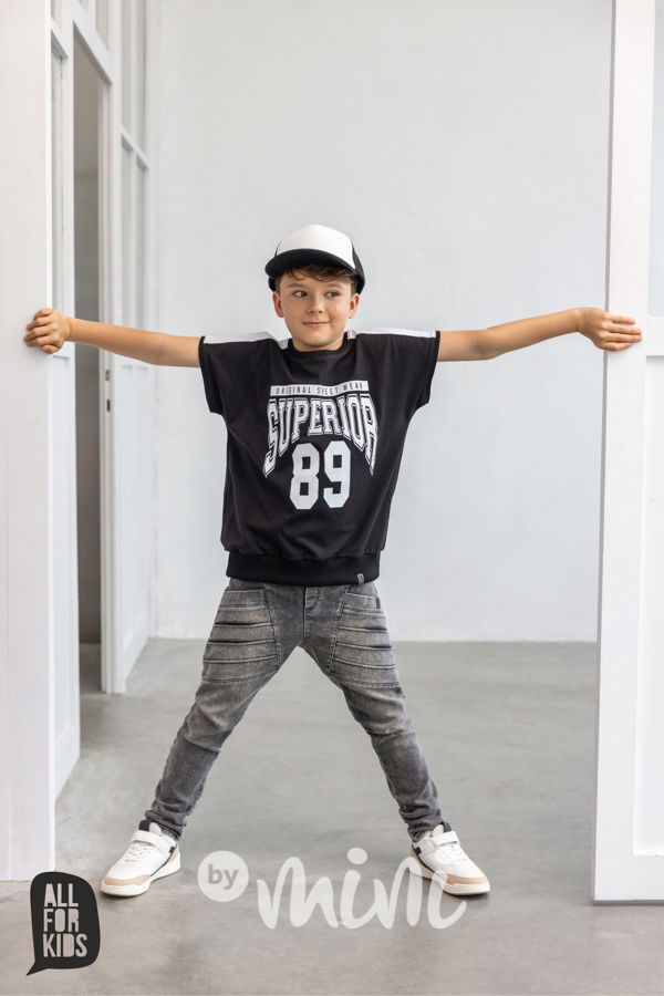 All for kids biker jogger jeansy ice black