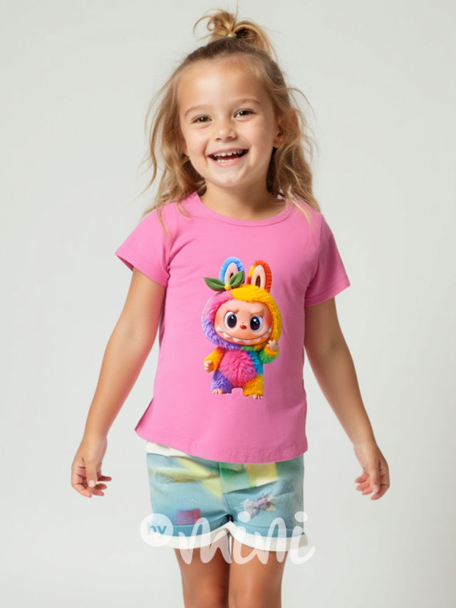 Labubu rainbow monster triko pink
