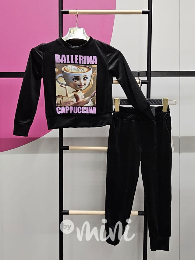 Ballerina Cappuccina soft velur souprava černá