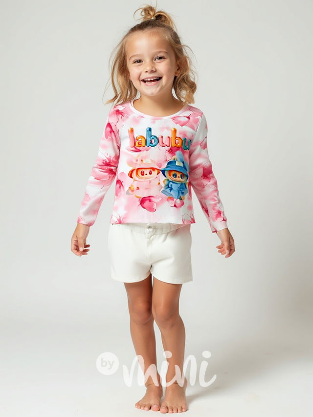 Labubu longsleeve žebrované triko FLOWER