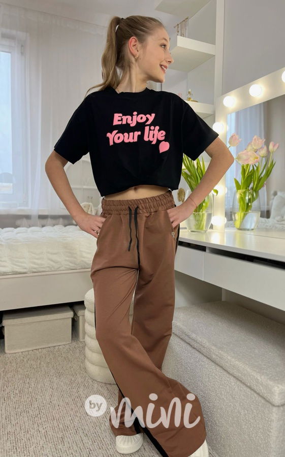 Volné lounge kalhoty taupe