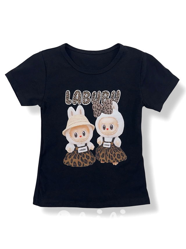 Labubu triko leopard černé