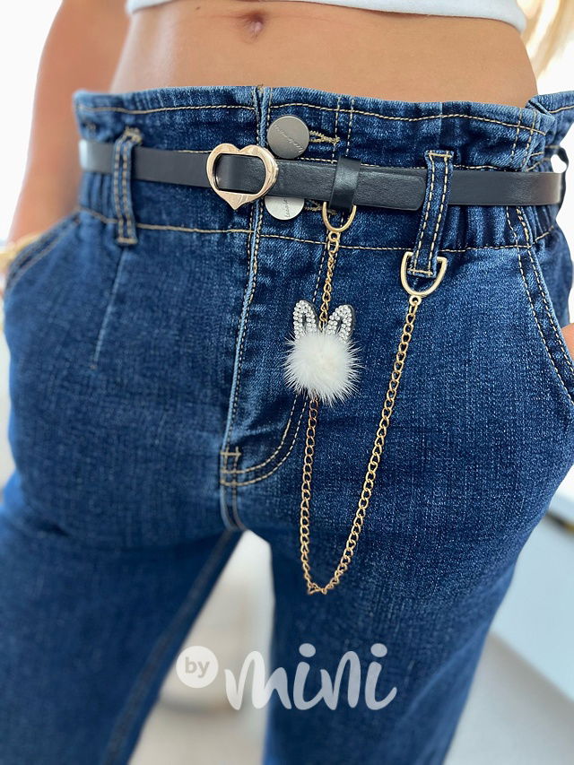 Denim zvonáče s páskem