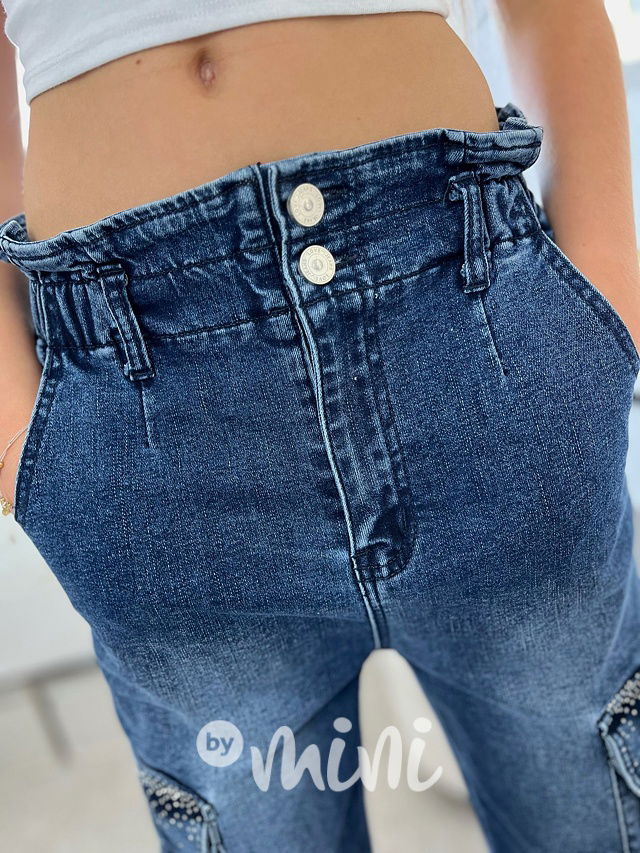 Volné cargo džíny s kamínky