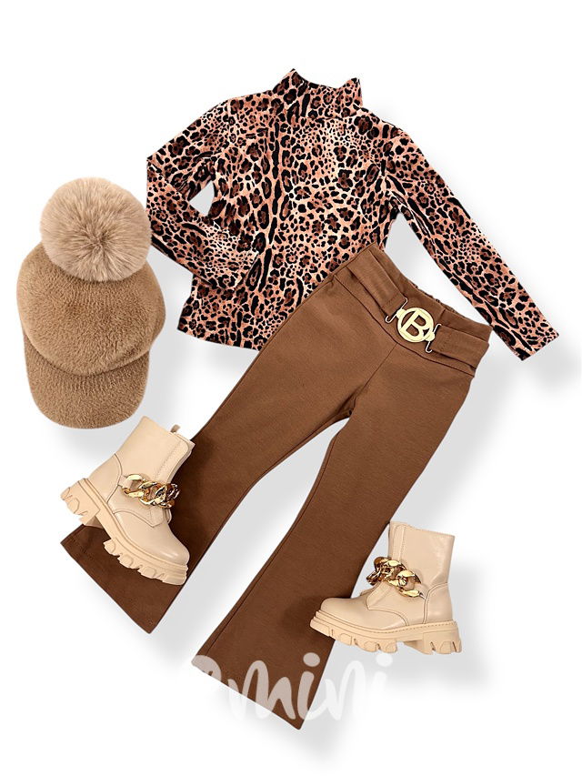 Teplá leopard blůzka